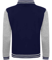 JH043 Oxford Navy/Heather Grey Back